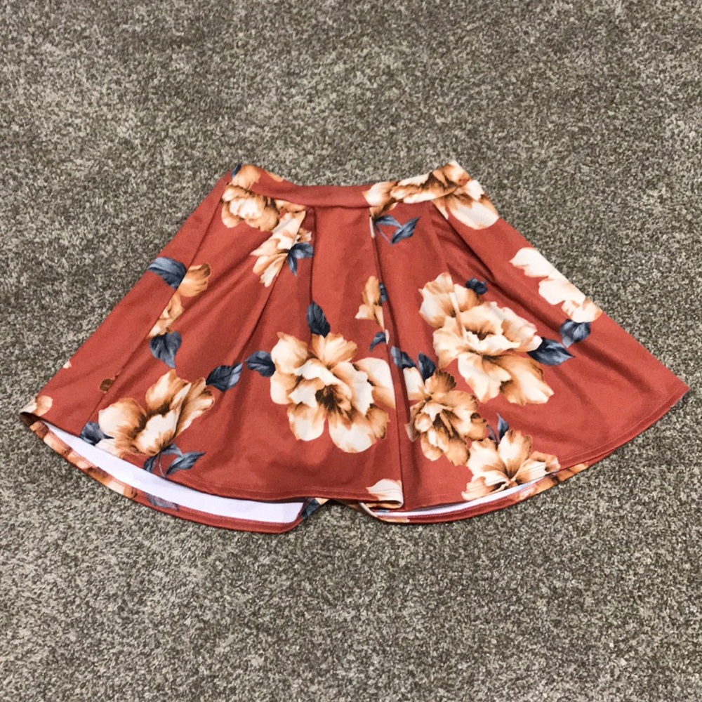 Charlotte Russe Floral Skater Skirt